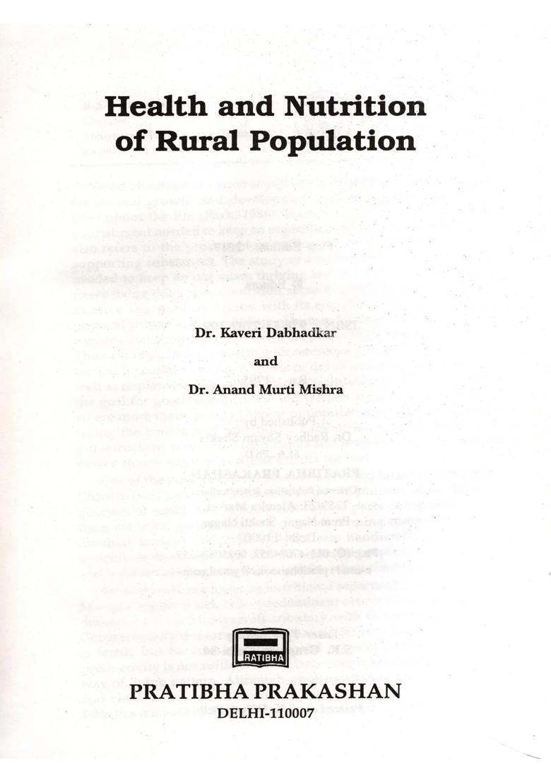 Health and Nutrition of Rural Population - Indya