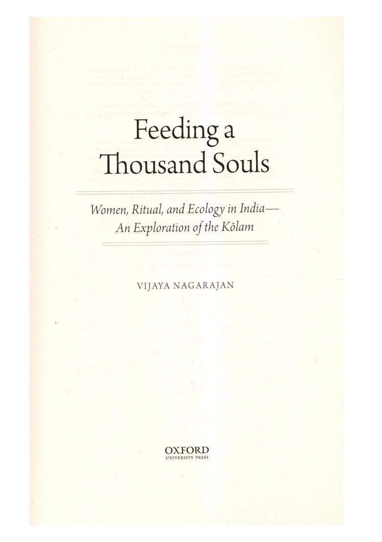 Feeding a Thousand Souls: Women, Ritual, and Ecology in India- An Exploration of the Kolam - Indya