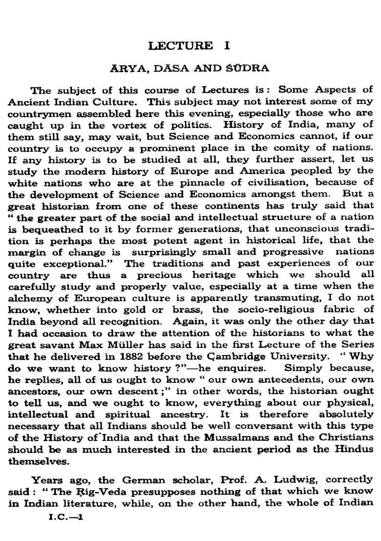 Some Aspects of Ancient Indian Culture- Sir William Meyer Lectures, 1938-39 - Indya