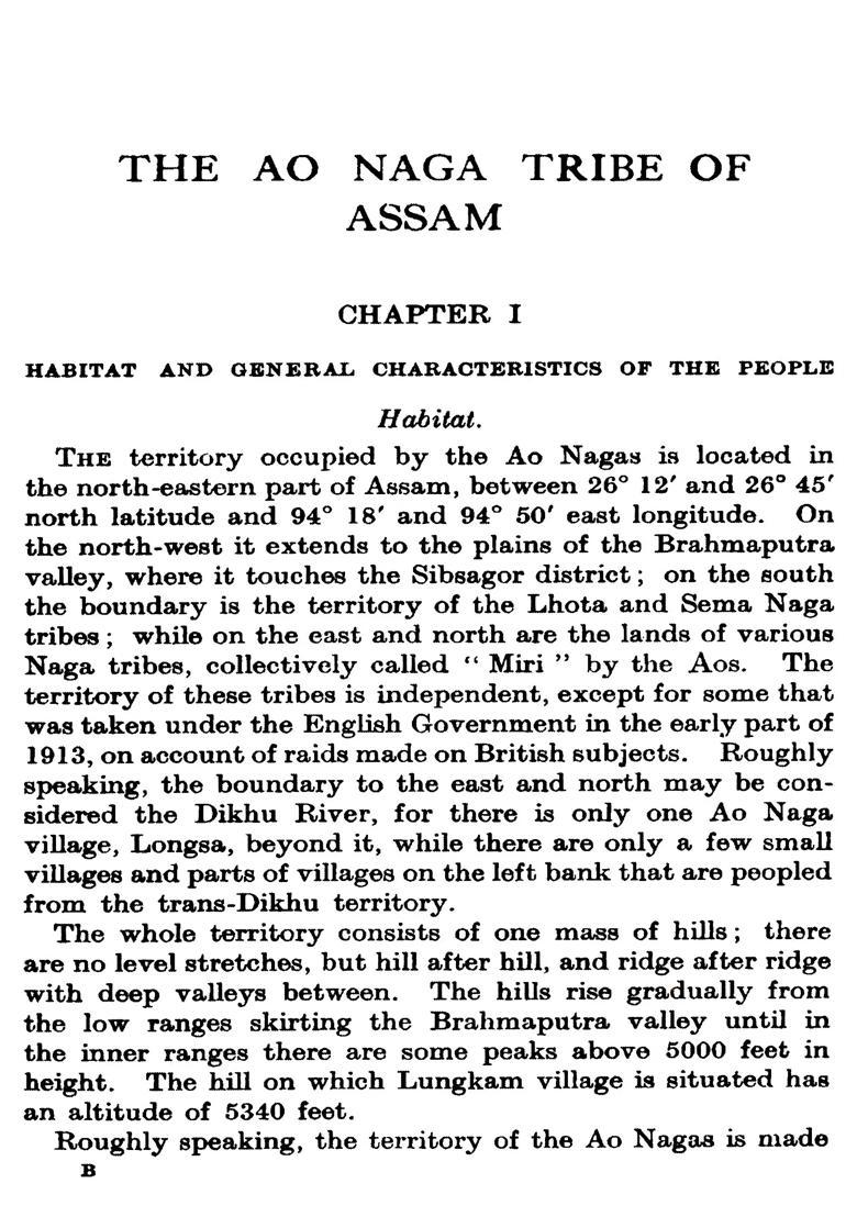 The Ao Naga Tribe of Assam- A Study in Ethnology and Sociology - Indya