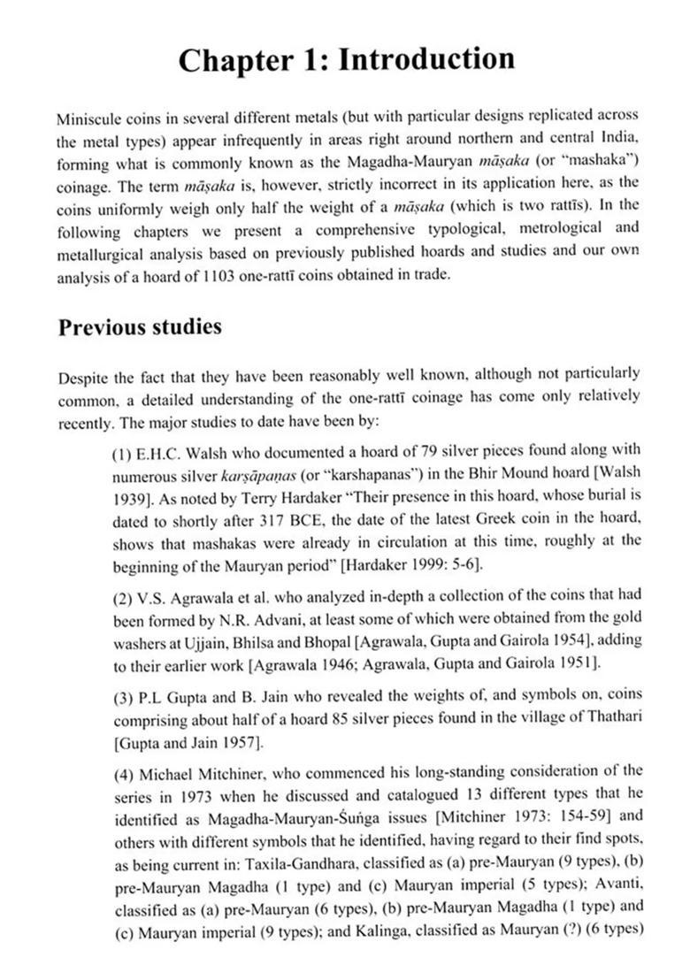 The Ardha-Masakas of Magadha and Maurya- Analysis, Classification and Illustrated Catalogue of the Smallest Punchmarked Coins of Ancient India - Indya