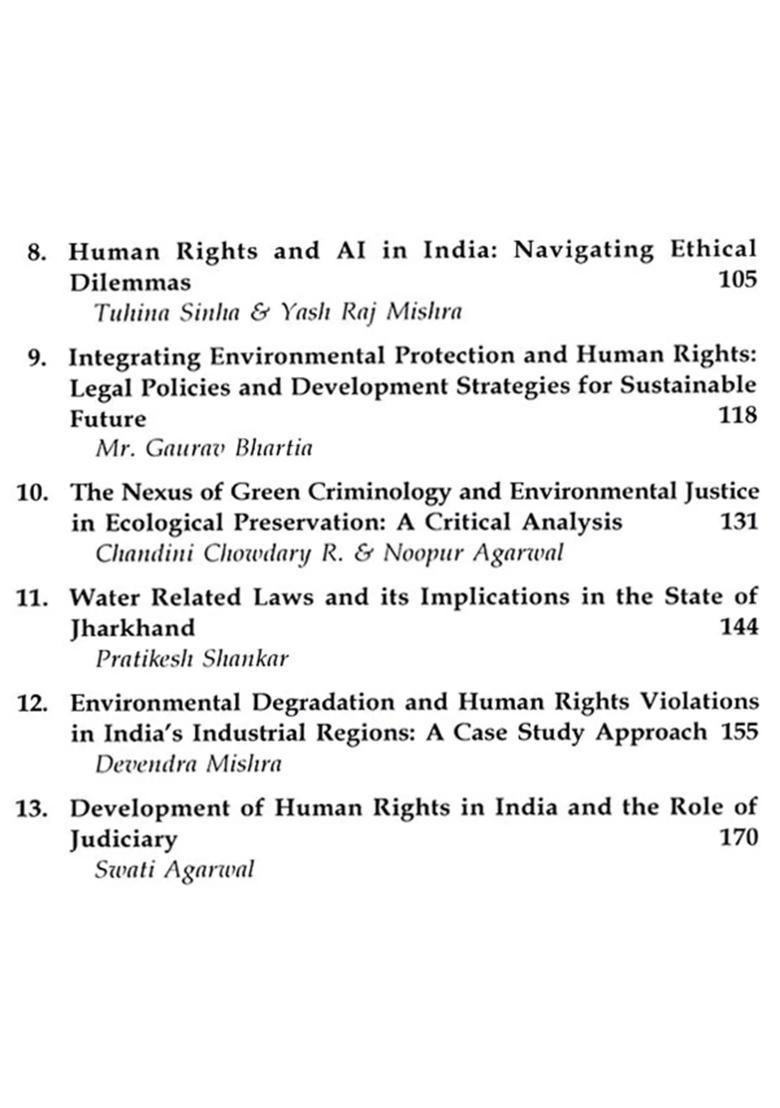 Law, Policy and Development in India- Environmental and Human Rights Perspective - Indya