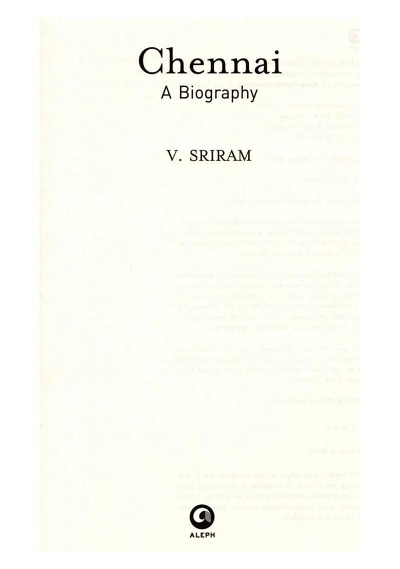 Chennai: A Biography - Indya
