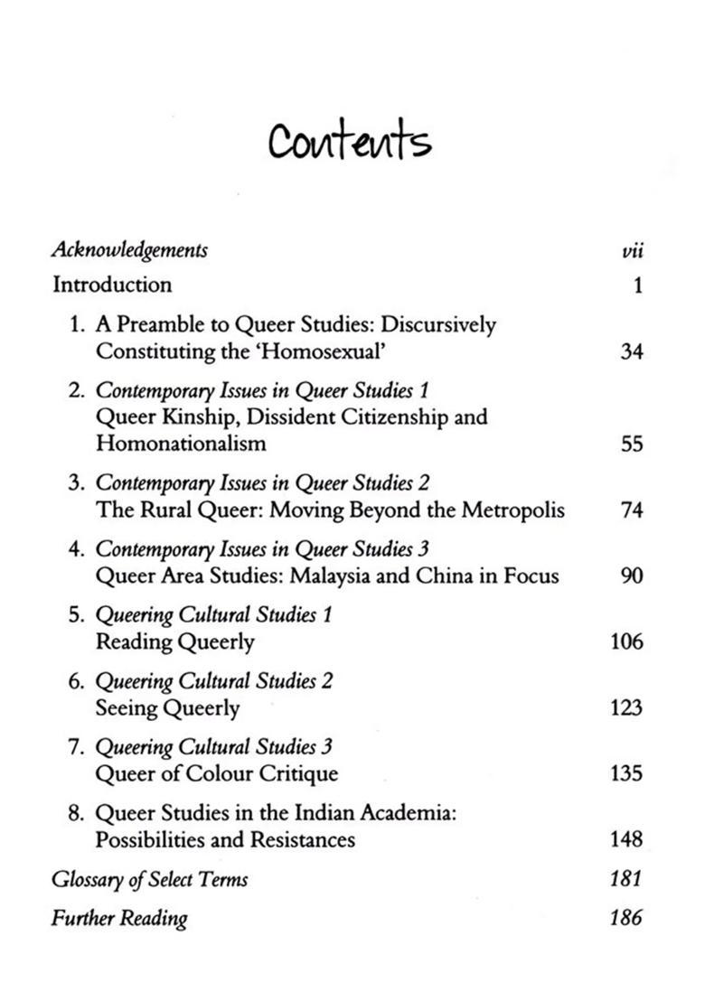 Queer Studies: Texts, Contexts, Praxis - Indya