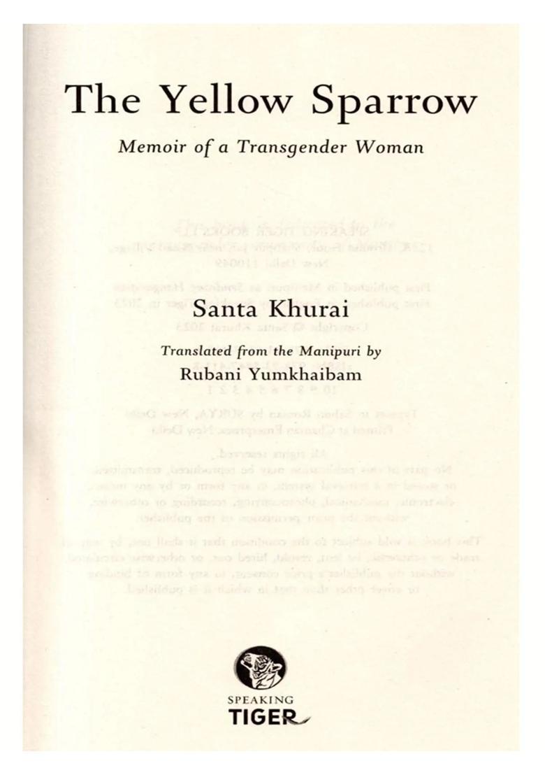 The Yellow Sparrow Memoir of a Transgender Woman - Indya