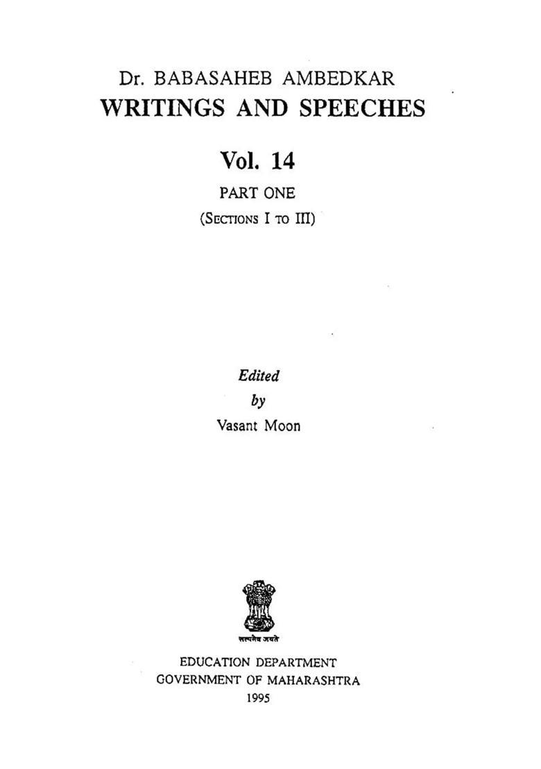 Dr. Babasaheb Ambedkar Writings and Speeches (Vol.14) Set of 2 Volumes (Section to III) - Indya
