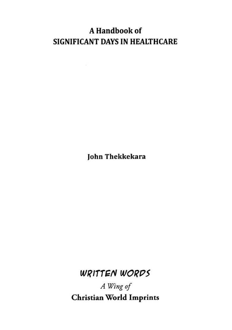 A Handbook of Significant Days in Healthcare - Indya