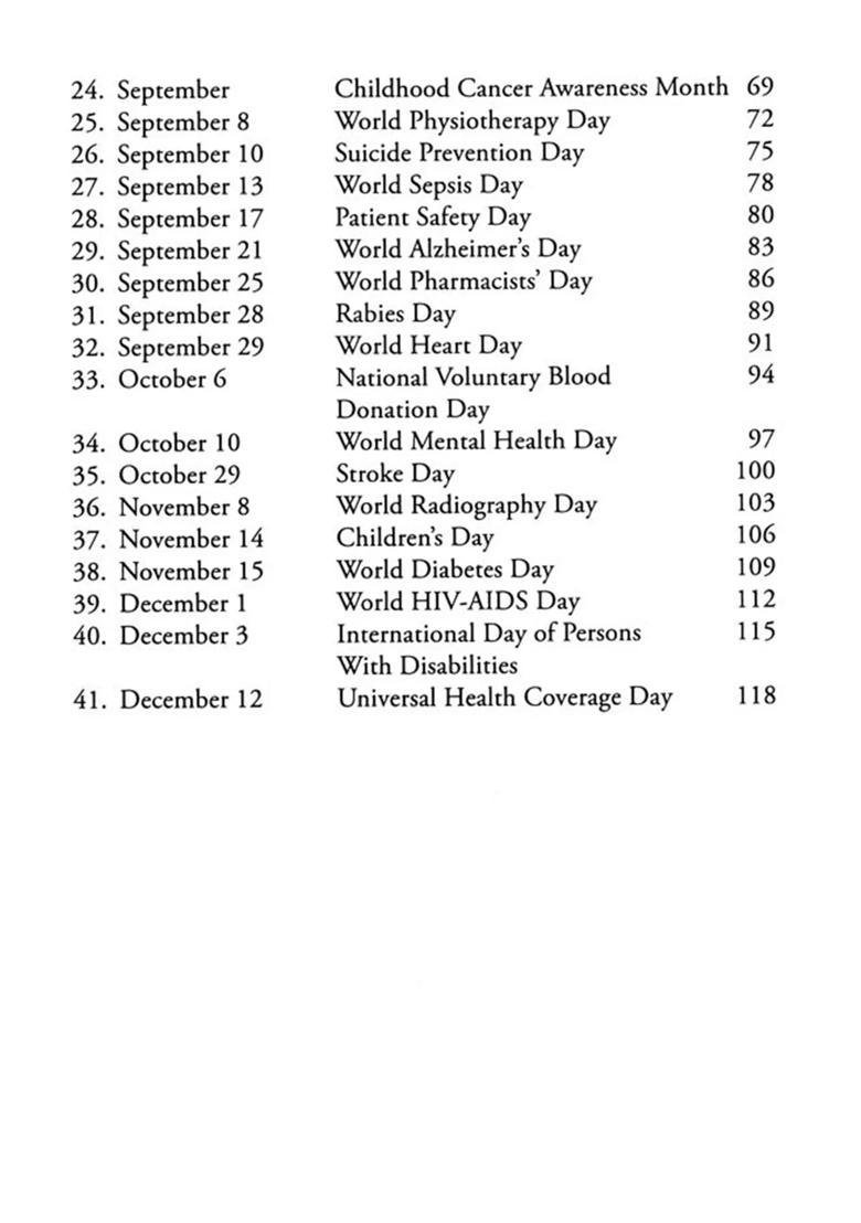 A Handbook of Significant Days in Healthcare - Indya