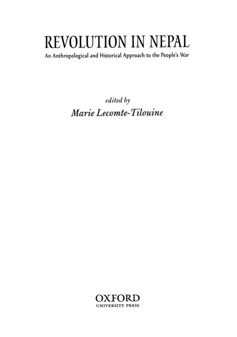 Revolution in Nepal- An Anthropological and Historical Approach to the People