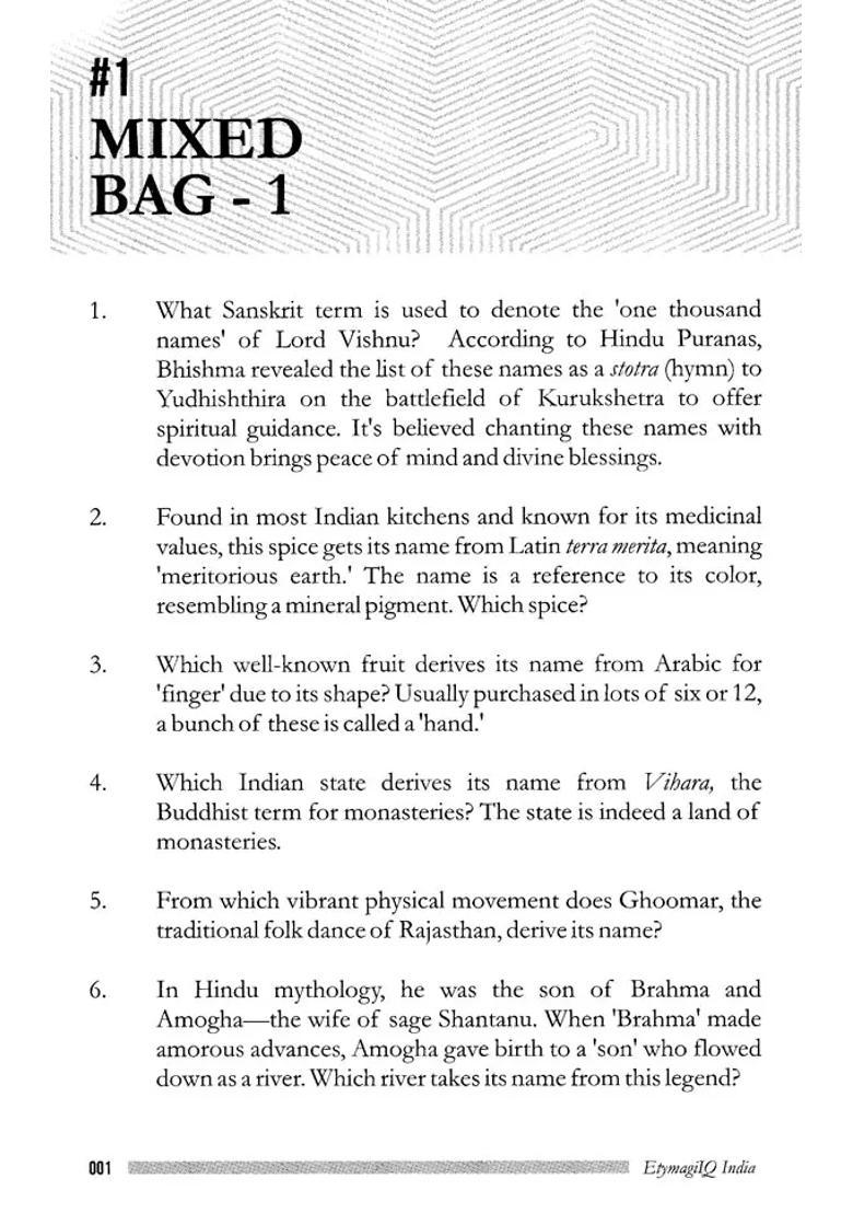 Etymag IQ India: The First-Ever Etymology Quiz Book on India - Indya