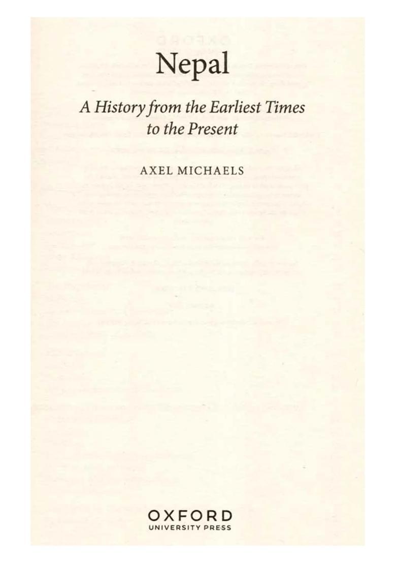 Nepal- A History from the Earliest Times to the Present - Indya