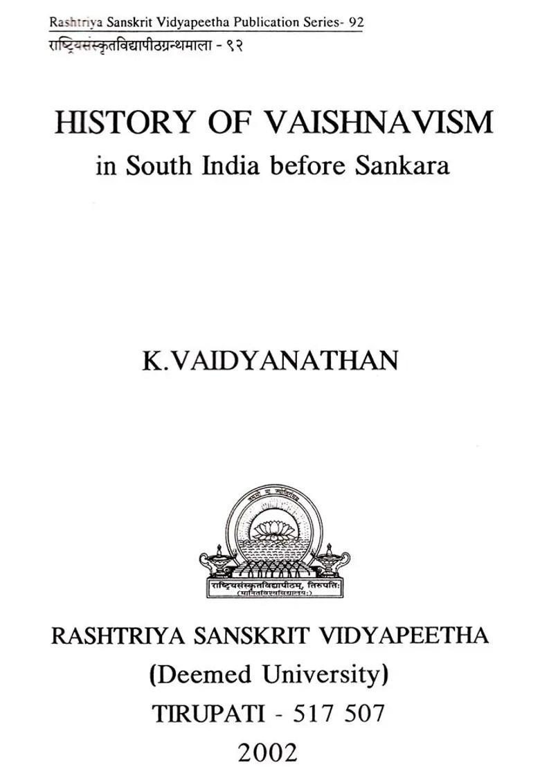 History of Vaishnavism in South India before Sankara - Indya
