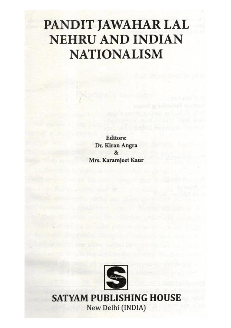 Pandit Jawahar Lal Nehru and Indian Nationalism - Indya