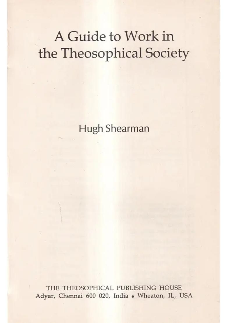 A Guide to Work in the Theosophical Society - Indya