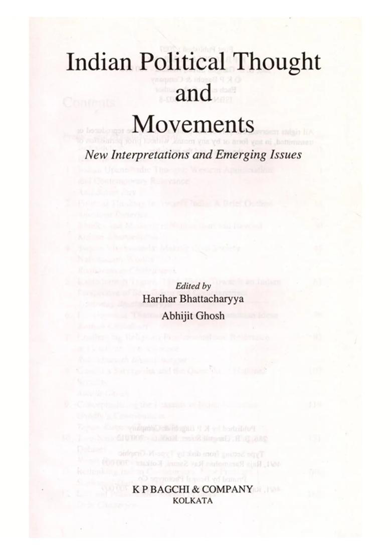 Indian Political Thought and Movements- New Interpretations and Emerging Issues - Indya