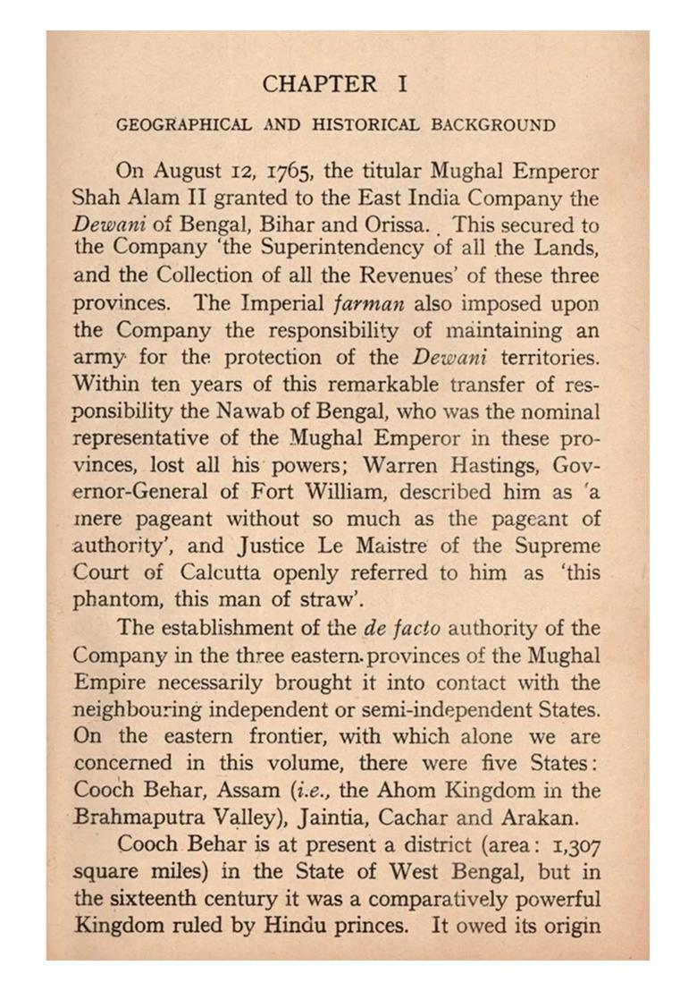 The Eastern Frontier of British India 1784-1826 (An Old and Rare Book) - Indya