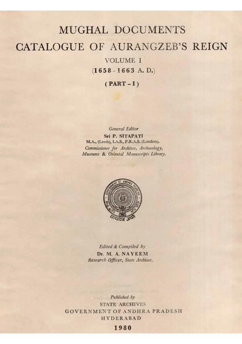 Mughal Documents Catalogue of Aurangzeb