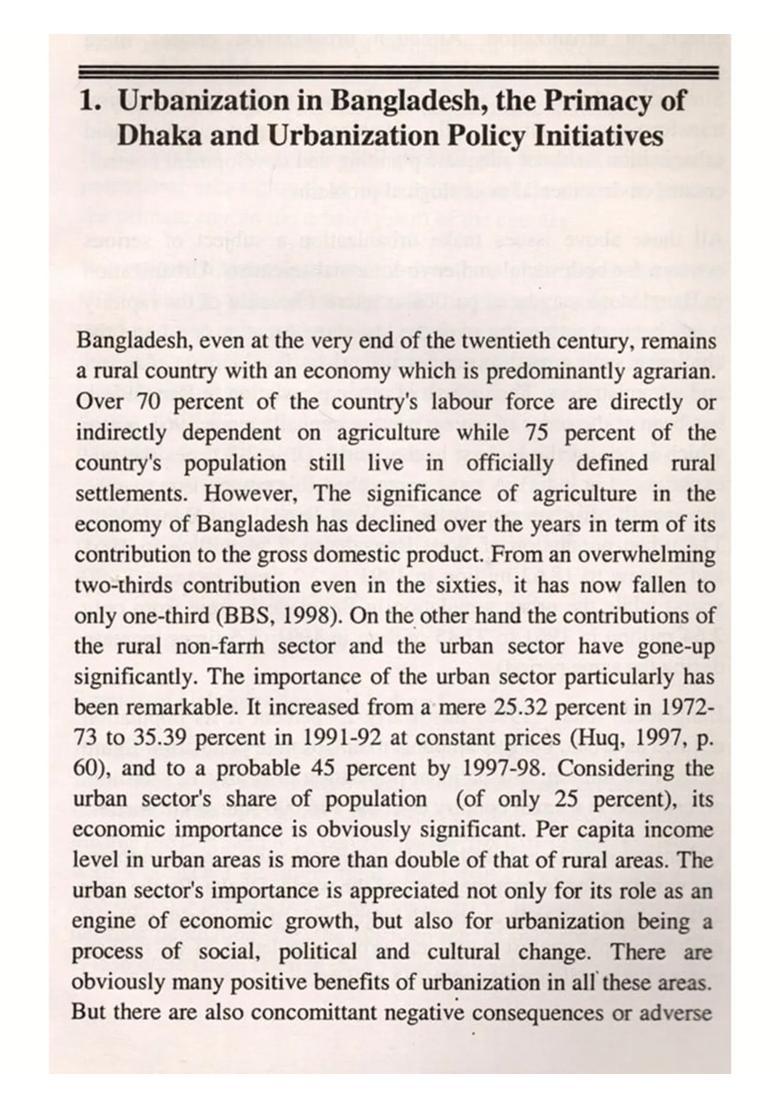 Urbanization in Bangladesh and the Growth of Dhaka Land Use, Poverty and Governance (Four Lectures) An Old and Rare Book - Indya