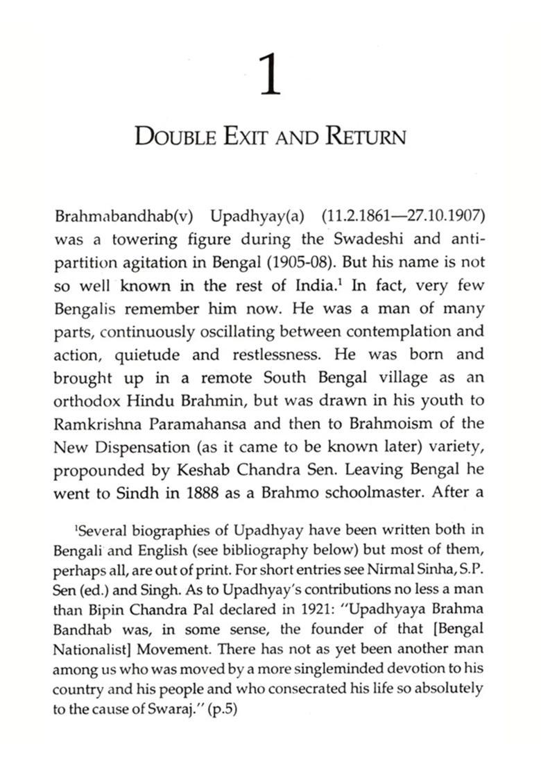 Brahmabandhav Upadhyay Restless Patriot and Theologian - Indya