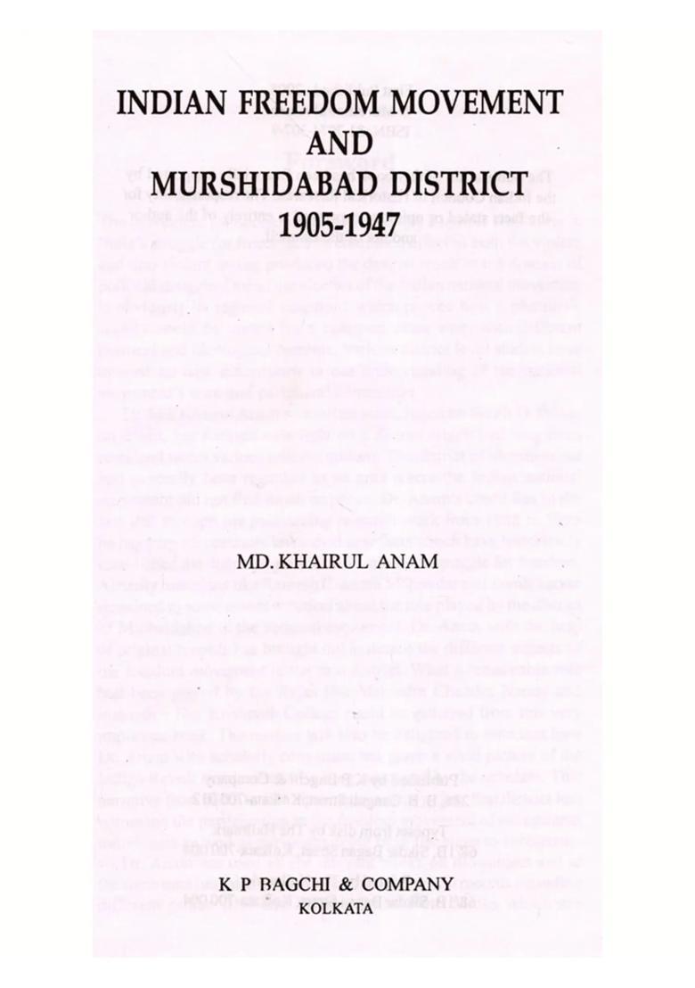 Indian Freedom Movement and Murshidabad District 1905-1947 - Indya