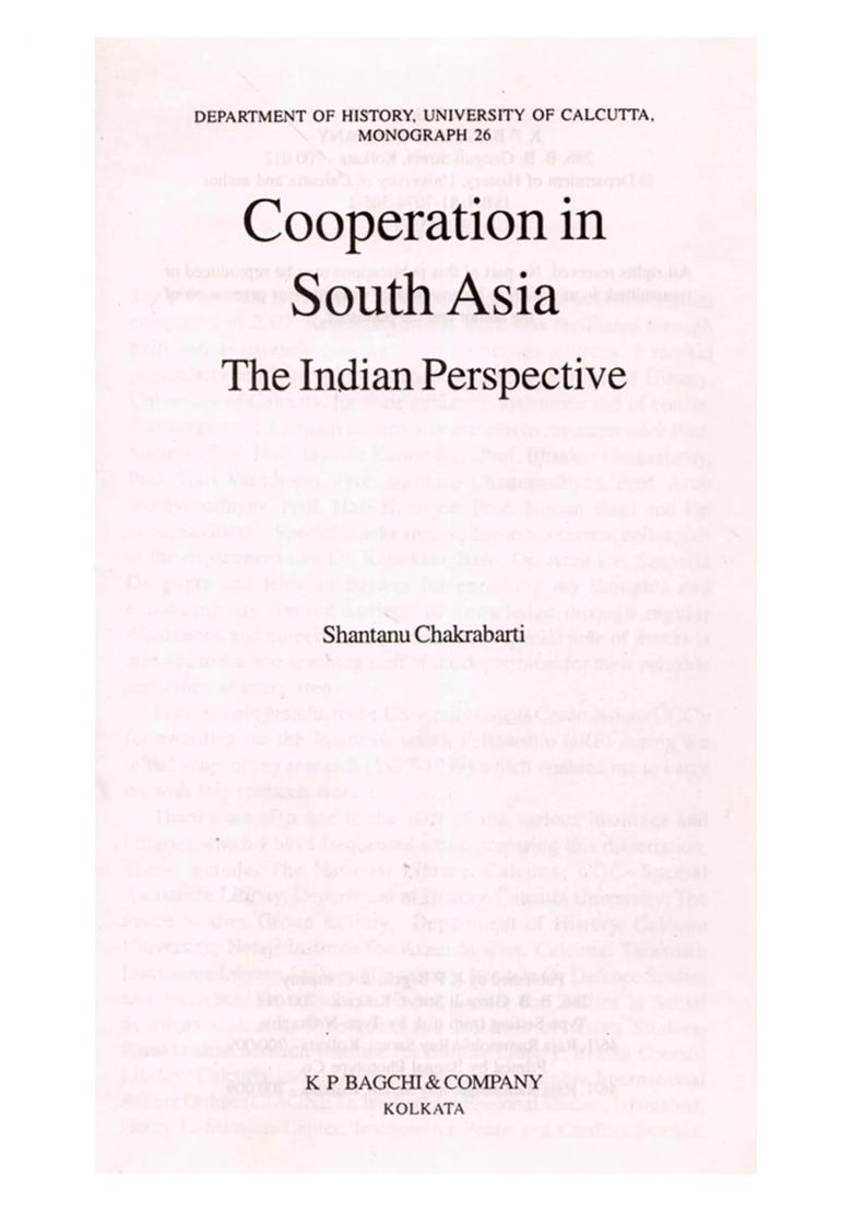 Cooperation in South Asia- The Indian Perspective - Indya