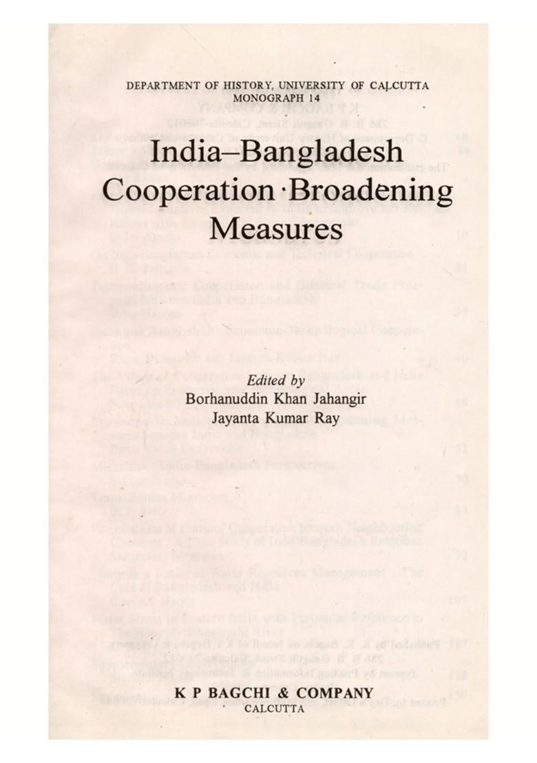 India-Bangladesh Cooperation Broadening Measures (An Old and Rare Book) - Indya