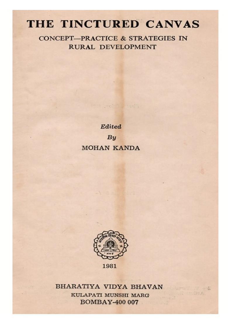 The Tinctured Canvas- Concept Practice and Strategies in Rural Development (An Old and Rare Book) - Indya