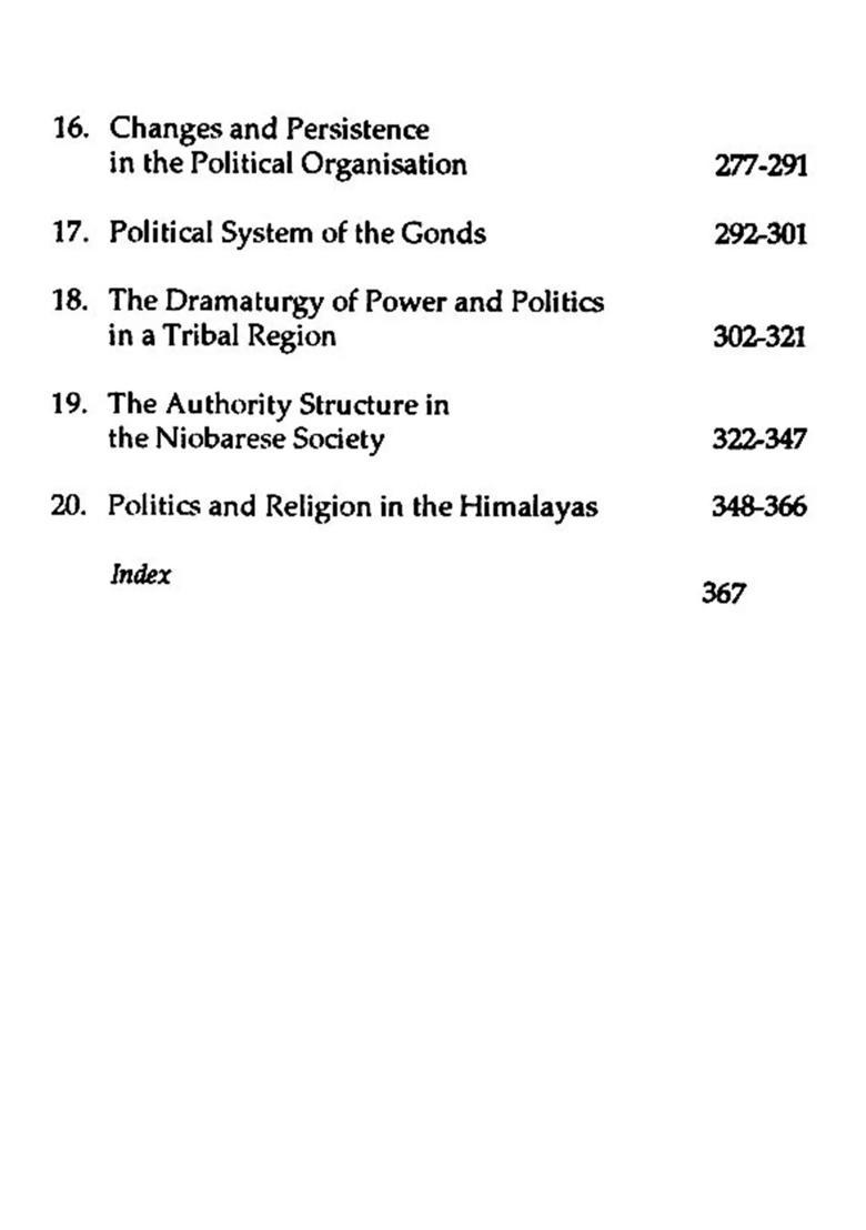 Polity, Political Process and Social Control in South Asia: The Tribal and Rural Perspectives - Indya