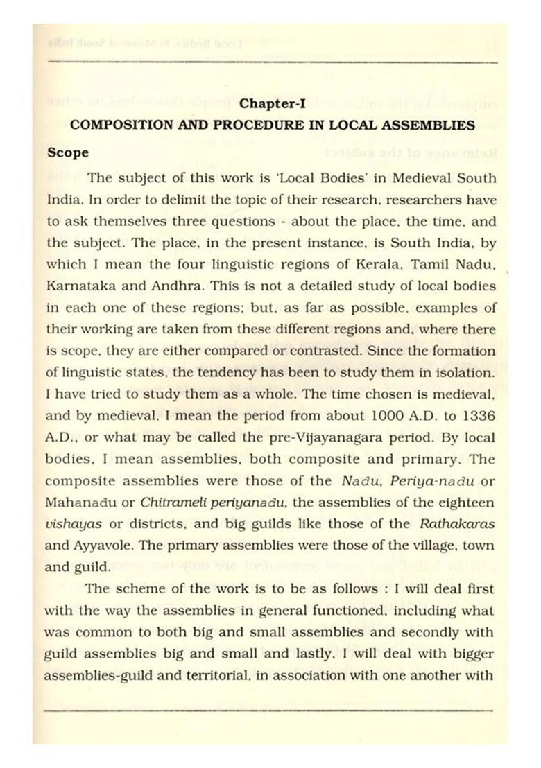 Local Bodies in Medieval South India - Indya