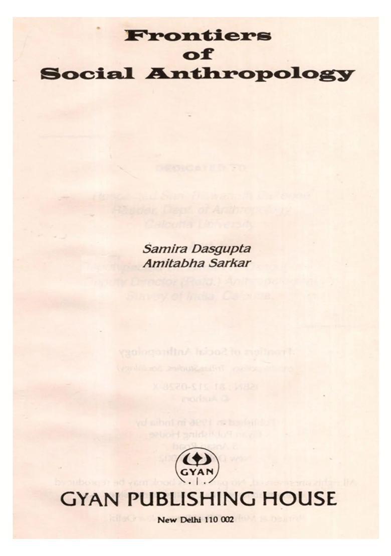 Frontiers of Social Anthropology - Indya