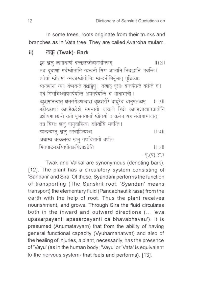 Dictionary of Sanskrit Quotations on Botany and Horticulture in Ancient India - Indya