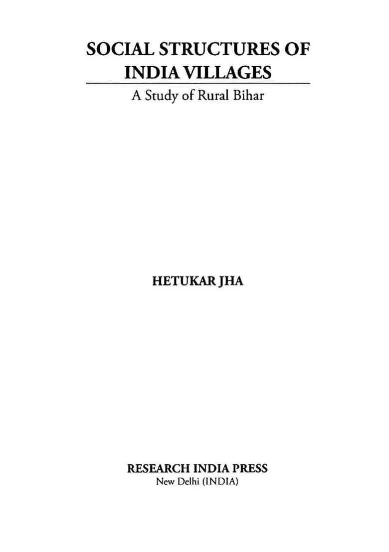 Social Structures of India Villages (A Study of Rural Bihar) - Indya