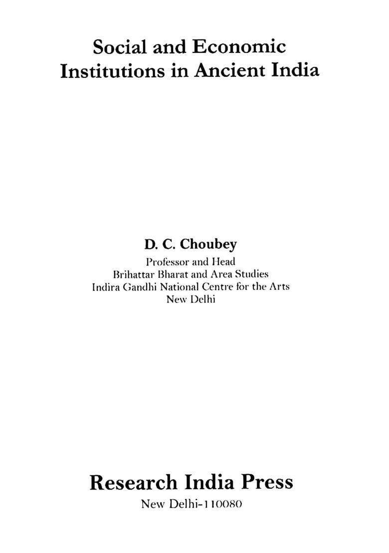 Social and Economic Institutions in Ancient India - Indya