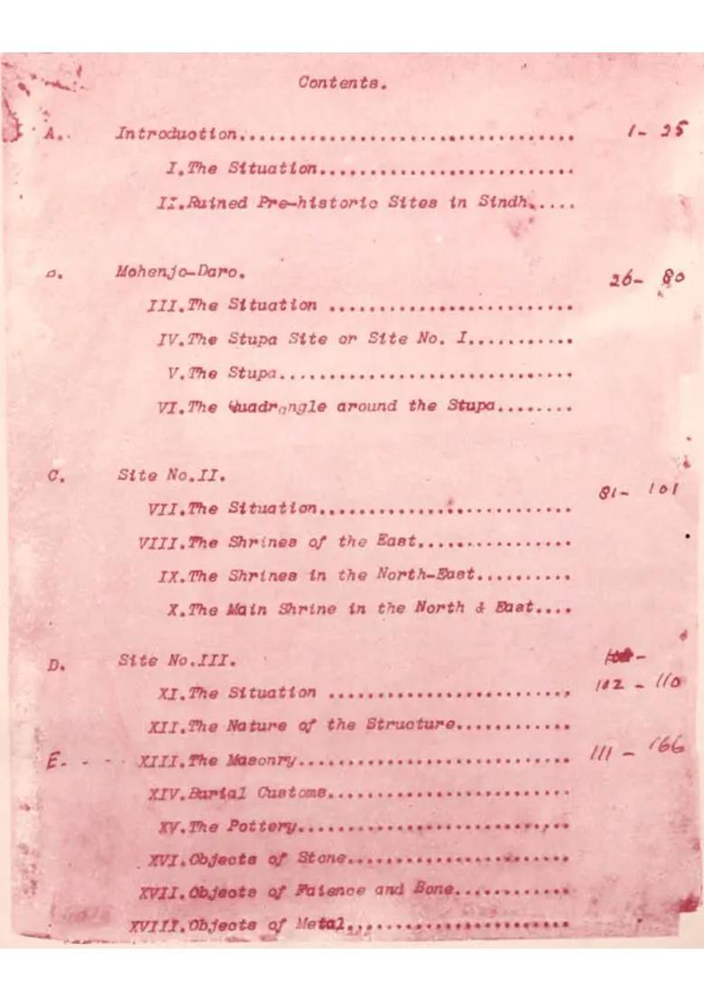 Mohenjodaro - A Forgotten Report (An Old and Rare with Pin Hole Book) - Indya