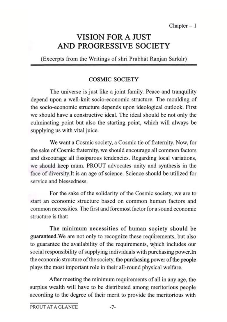 Prout: (Progressive Utilization Theory)- At a Glance - Indya