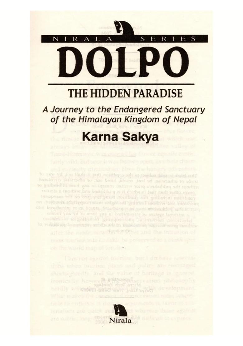 Dolpo- The Hidden Paradise (A Journey to the Endangered Sanctuary of the Himalayan Kingdom of Nepal) - Indya