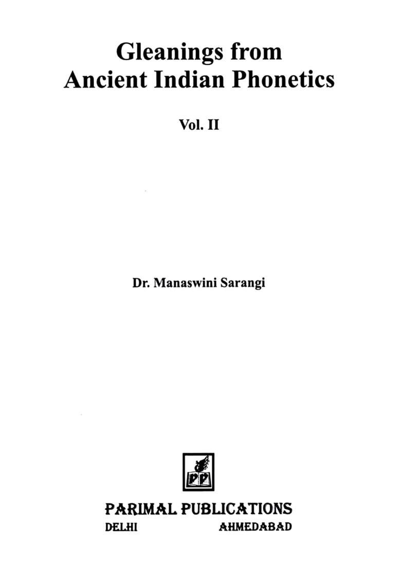 Gleanings from Ancient Indian Phonetics (Vol-2) - Indya