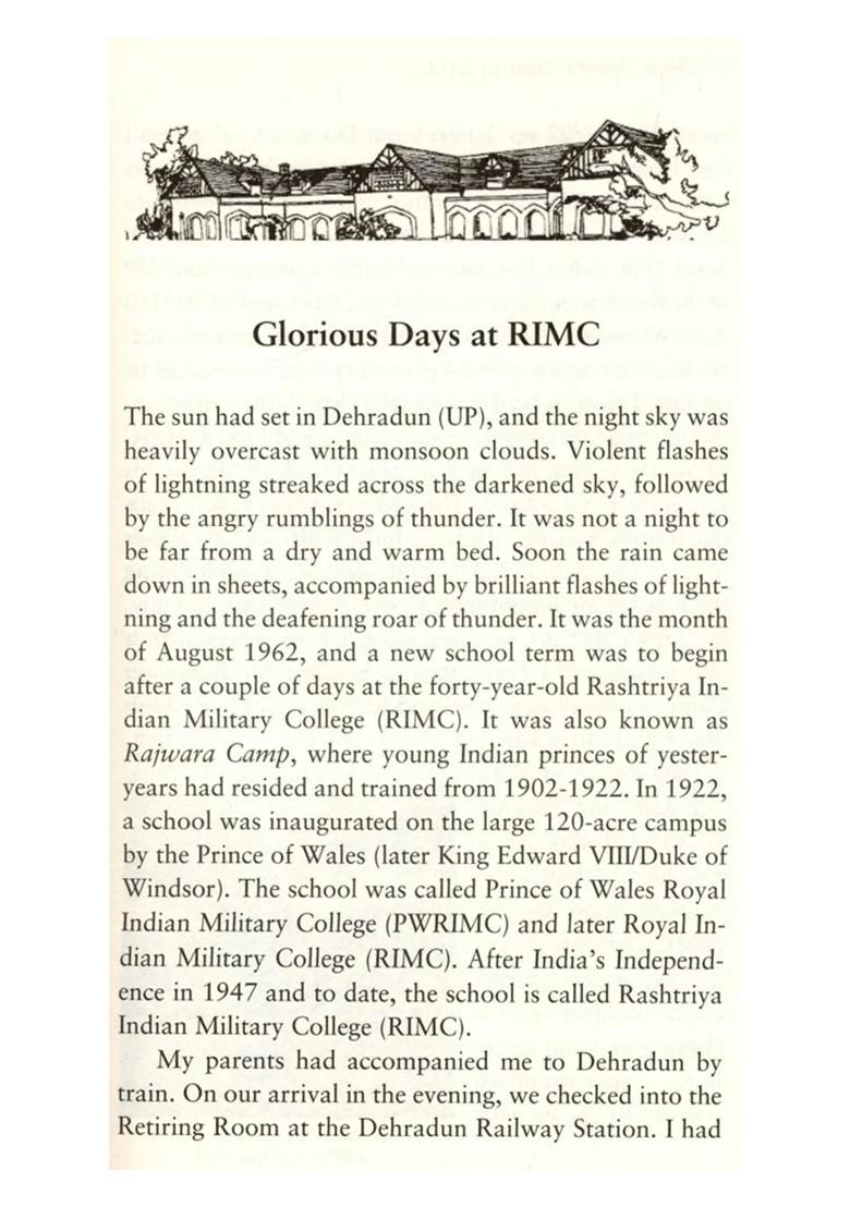 Once Upon a Time in Rimc (A Thrilling Account of the Happy Days at the Rashtriya Indian Military College, Dehradun, from 1962 to 1966) - Indya