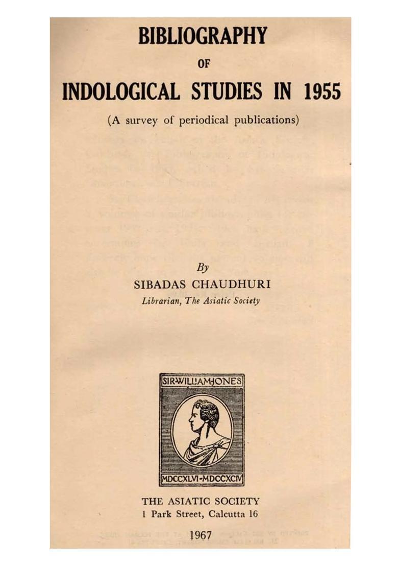 Bibliography of Indological Studies in 1955- A Survey of Periodical Publications (An Old and Rare Book) - Indya