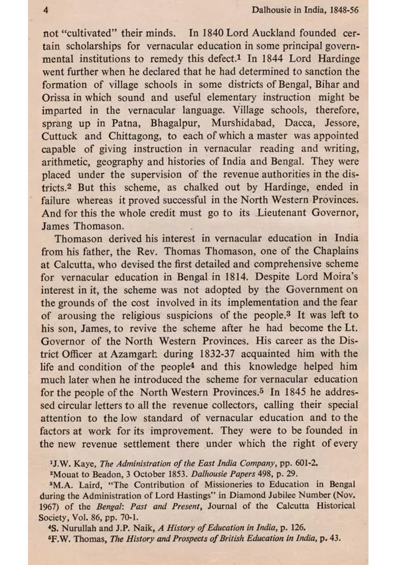 Dalhousie In India, 1848-56- A Study of his Social Policy as Governor-General (An Old and Rare Book) - Indya