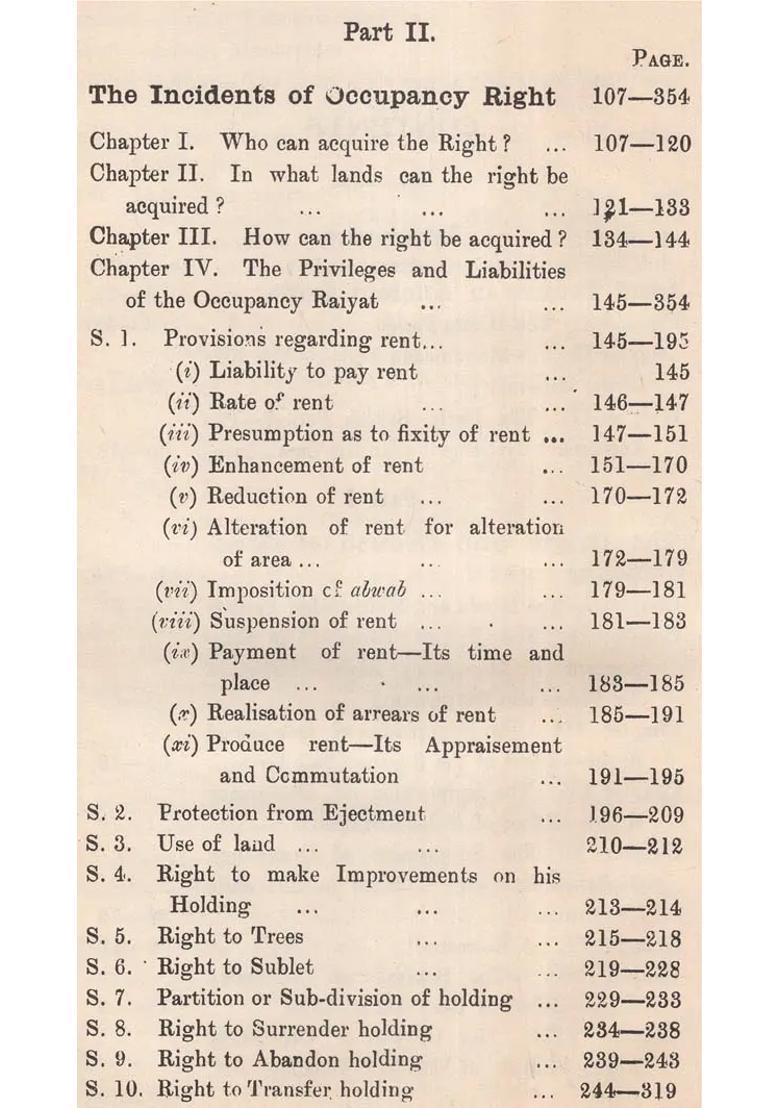 History and Incidents of Occupancy Right- Together with-an Introduction Dealing with Land Tenure in Ancient India (An Old and Rare Book) - Indya
