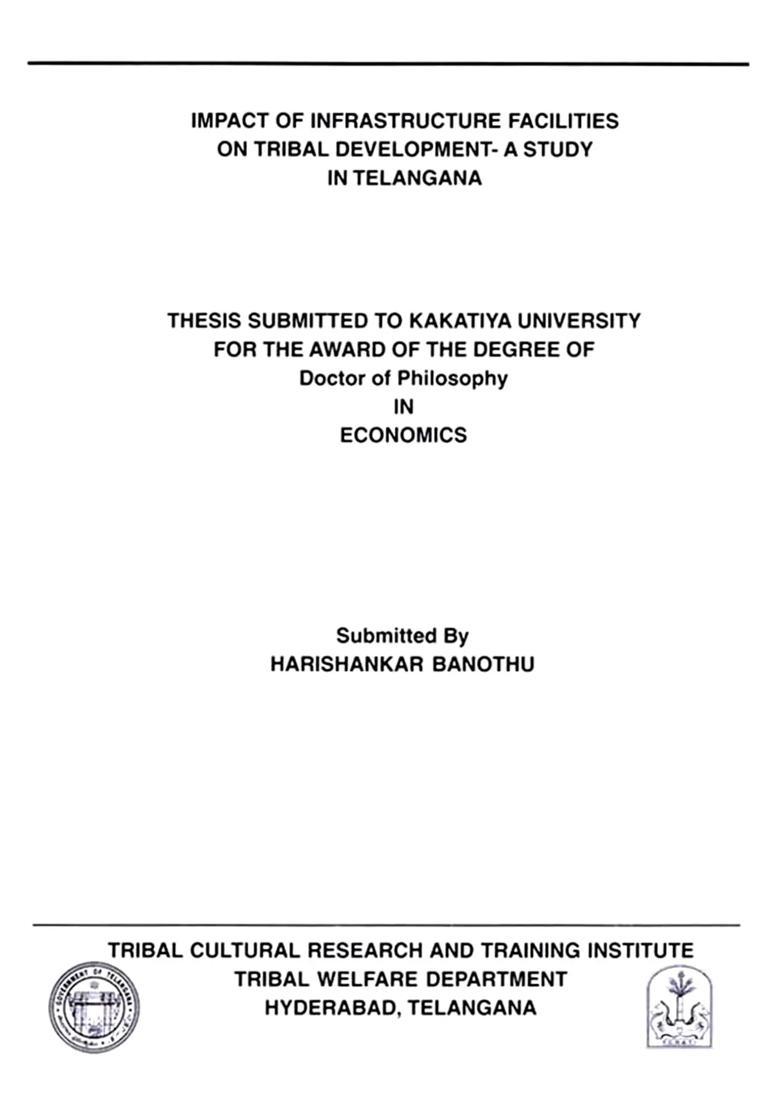 Impact of Infrastructure Facilities on Tribal Development- A Study in Telangana - Indya