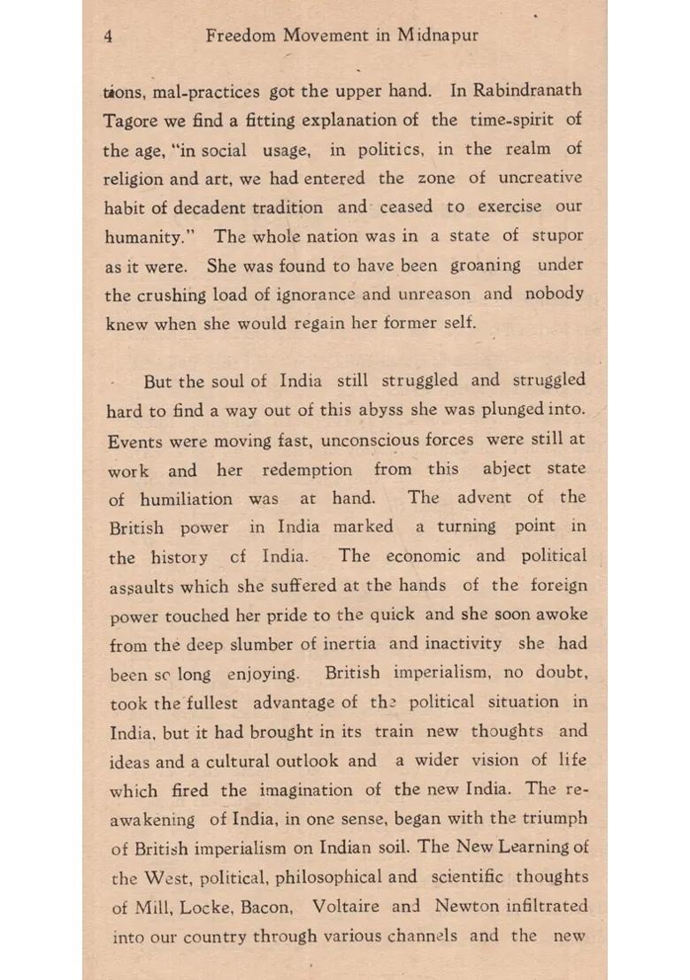 Freedom Movement in Midnapore (An Old and Rare Book) - Indya