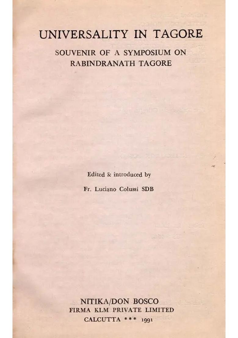 Universality of Tagore- Souvenir of a Symposium on Rabindranath Tagore (An Old and Rare Book) - Indya