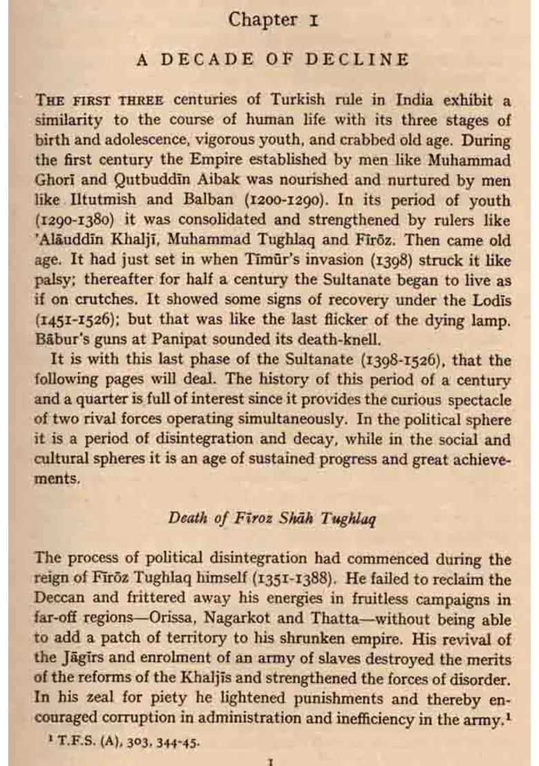 Twilight of the Sultanate: A Political, Social and Cultural History of the Sultanate of Delhi from the Invasion of Timur to the Conquest of Babur 1398-1526 (An Old and Rare Book) - Indya
