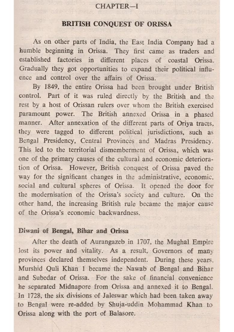 History of Modern Orissa (An Old and Rare Book) - Indya