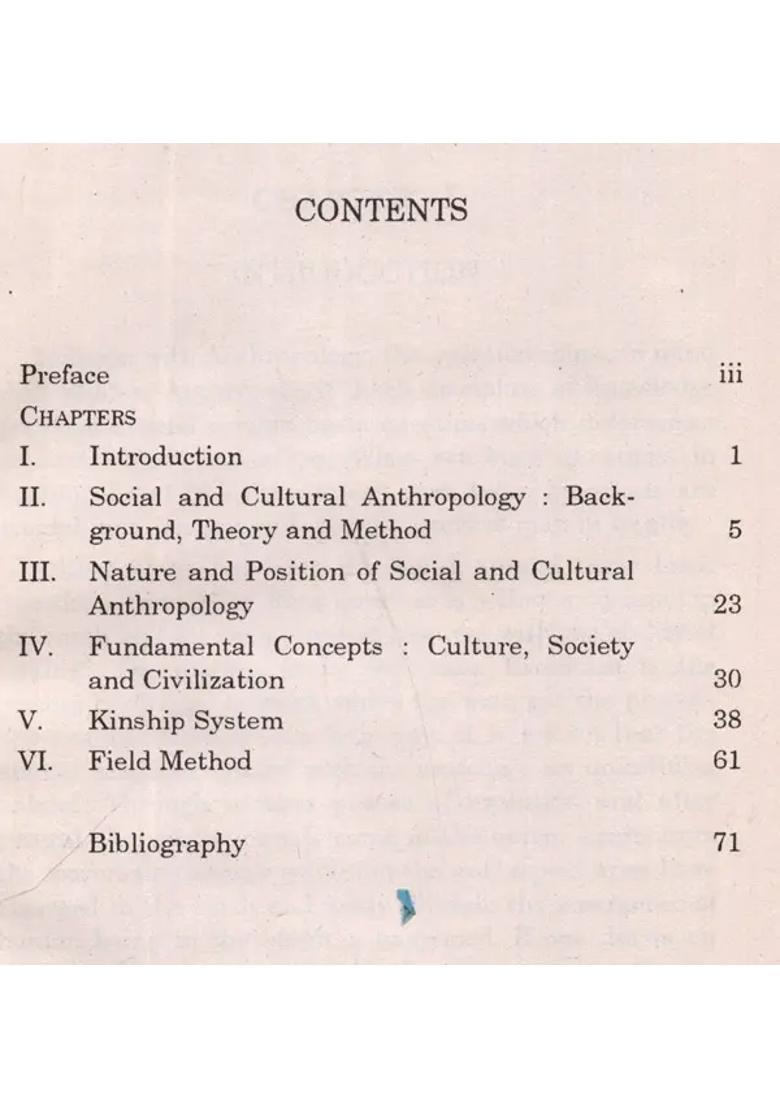 Fundamentals of Social and Cultural Anthropology (An Old and Rare Book) - Indya