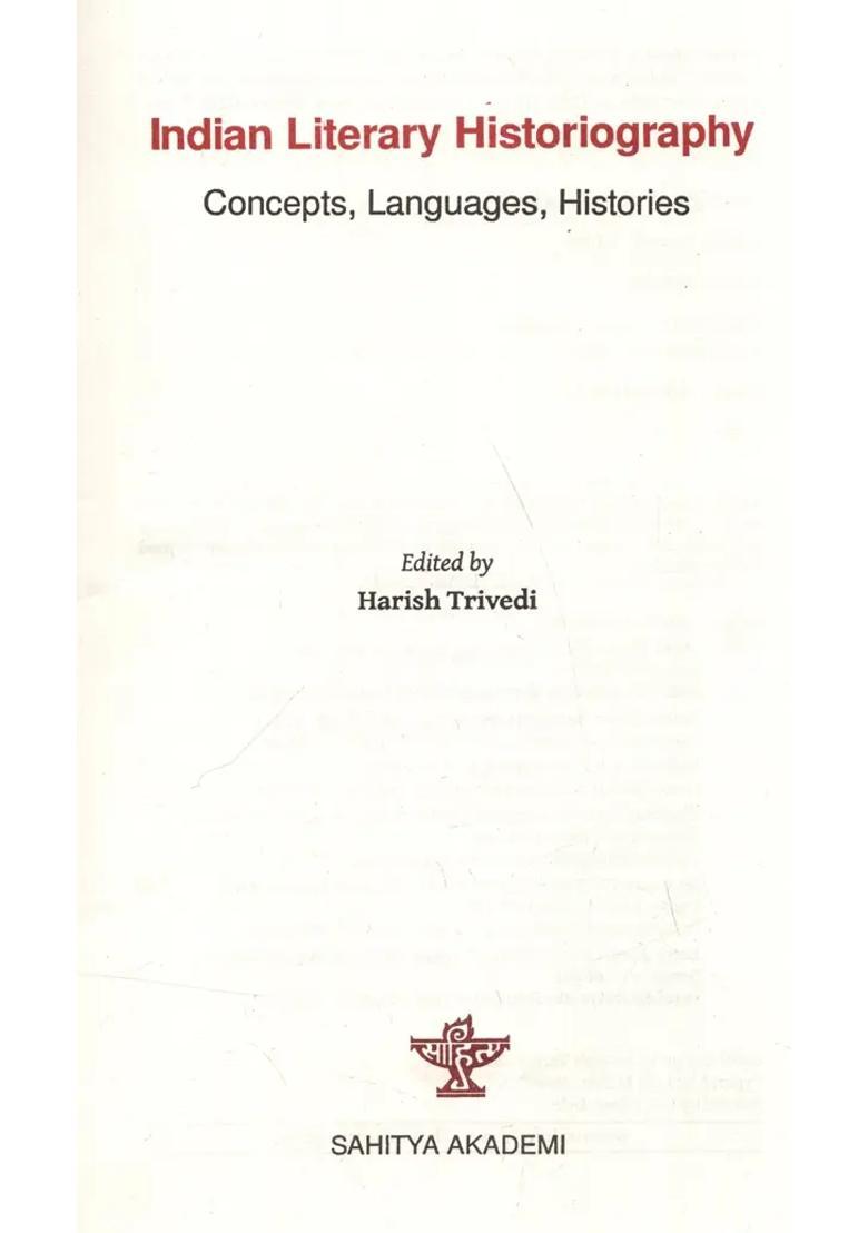 Indian Literary Historiography: Concepts, Languages, Histories - Indya