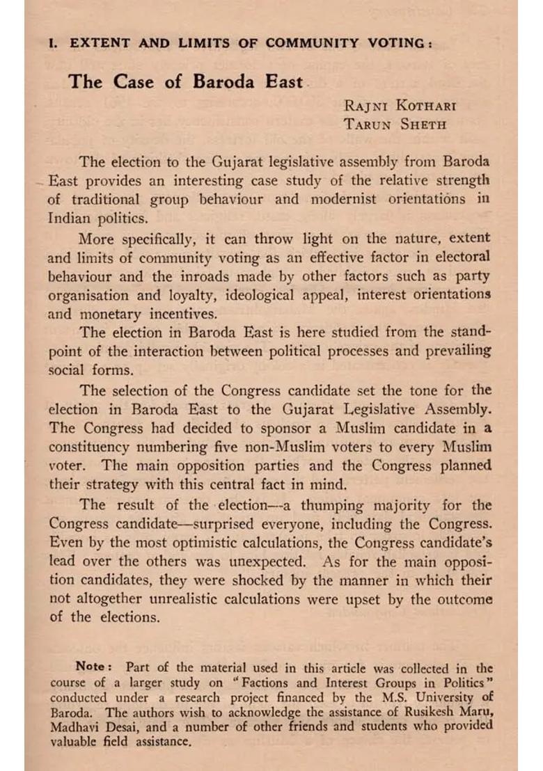 Indian Voting Behaviour- Studies of the 1962 General Elections (An Old and Rare Book) - Indya