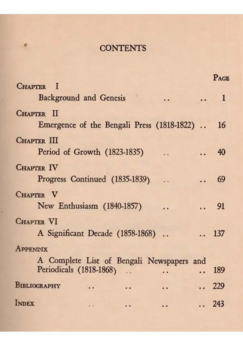 The Bengali Press (1818-1868)- A Study in the Growth of Public Opinion (An Old and Rare Book) - Indya